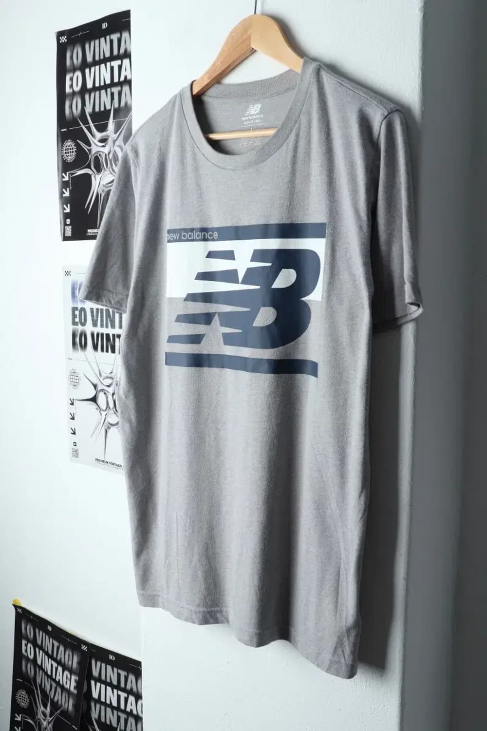 (L-XL) 뉴발란스 반팔 티셔츠 그레이 올드스쿨-146C4 상품이미지1