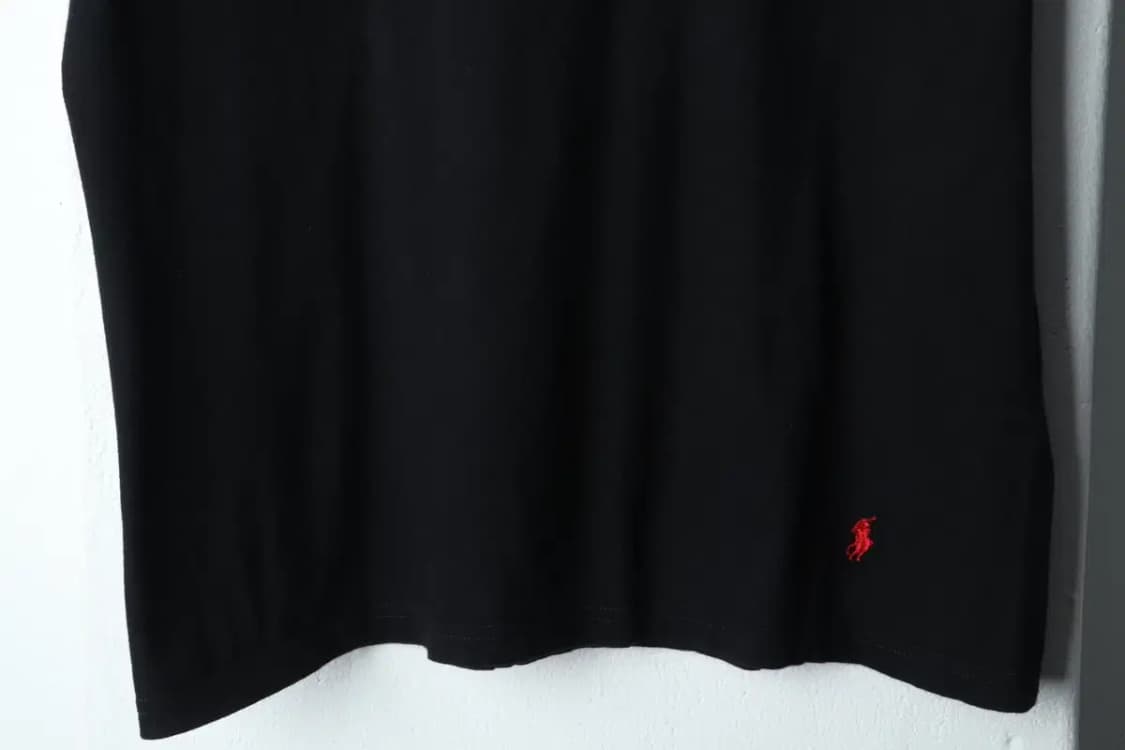 (M) 폴로 랄프로렌 반팔 티셔츠 브이넥 블랙 레드포니-146C8 상품이미지4