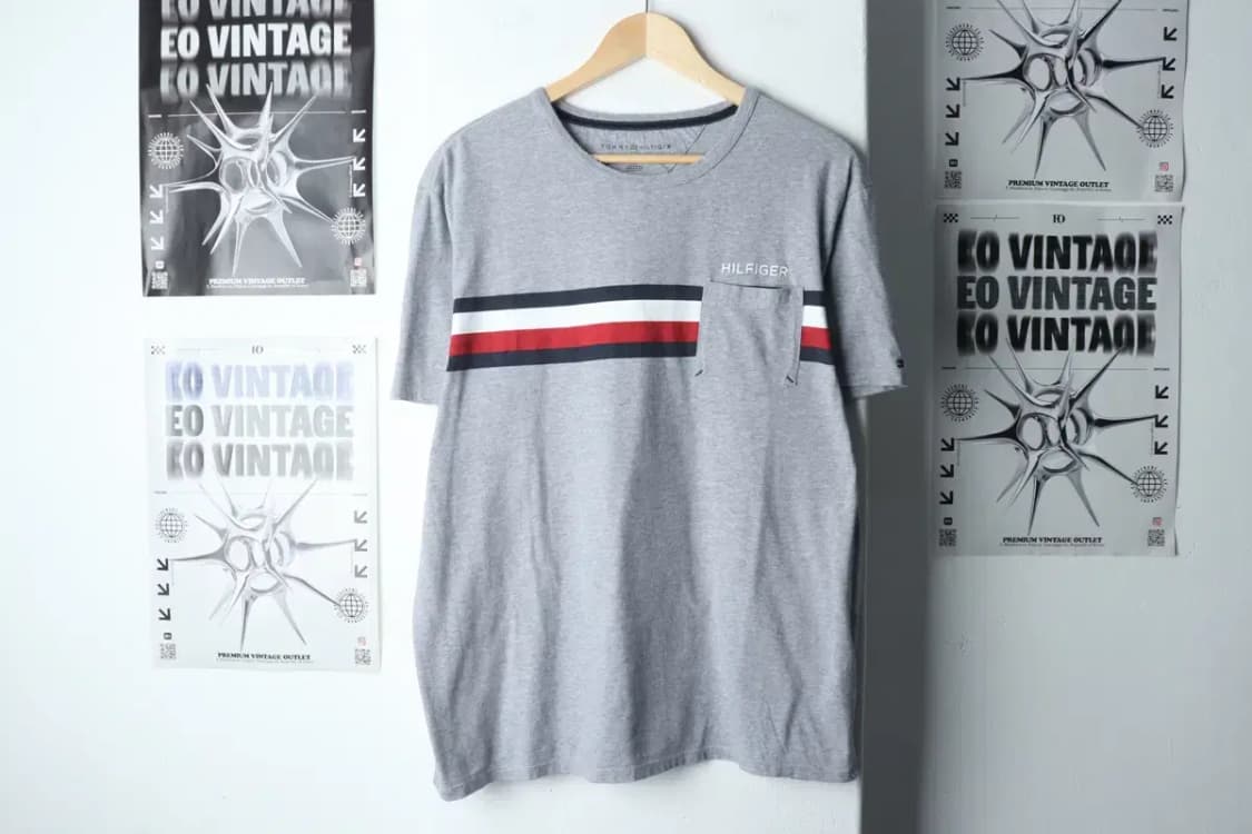(L-XL) 타미힐피거 반팔 티셔츠 사용감 그레이-146CA 상품이미지2