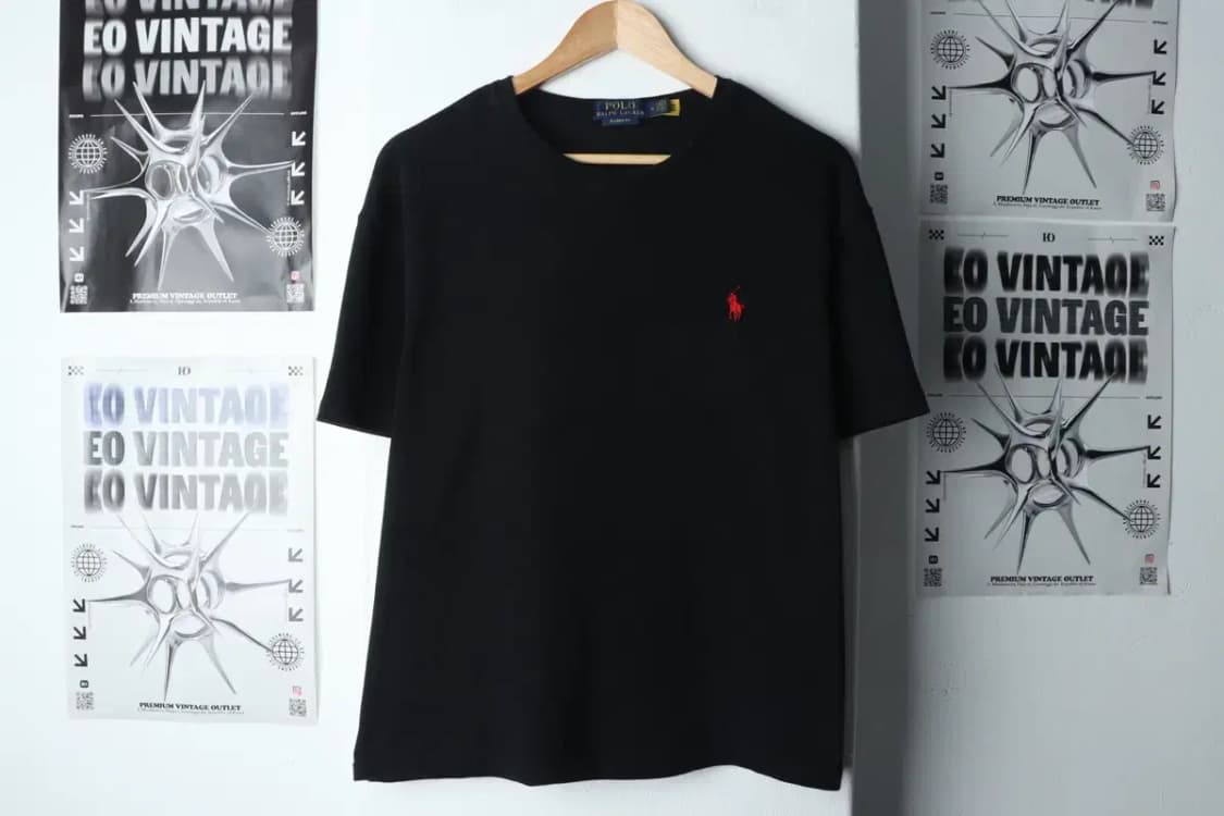 W(M-XL) 폴로 랄프로렌 반팔 티셔츠 와플 블랙 레드포니-146CB 상품이미지2