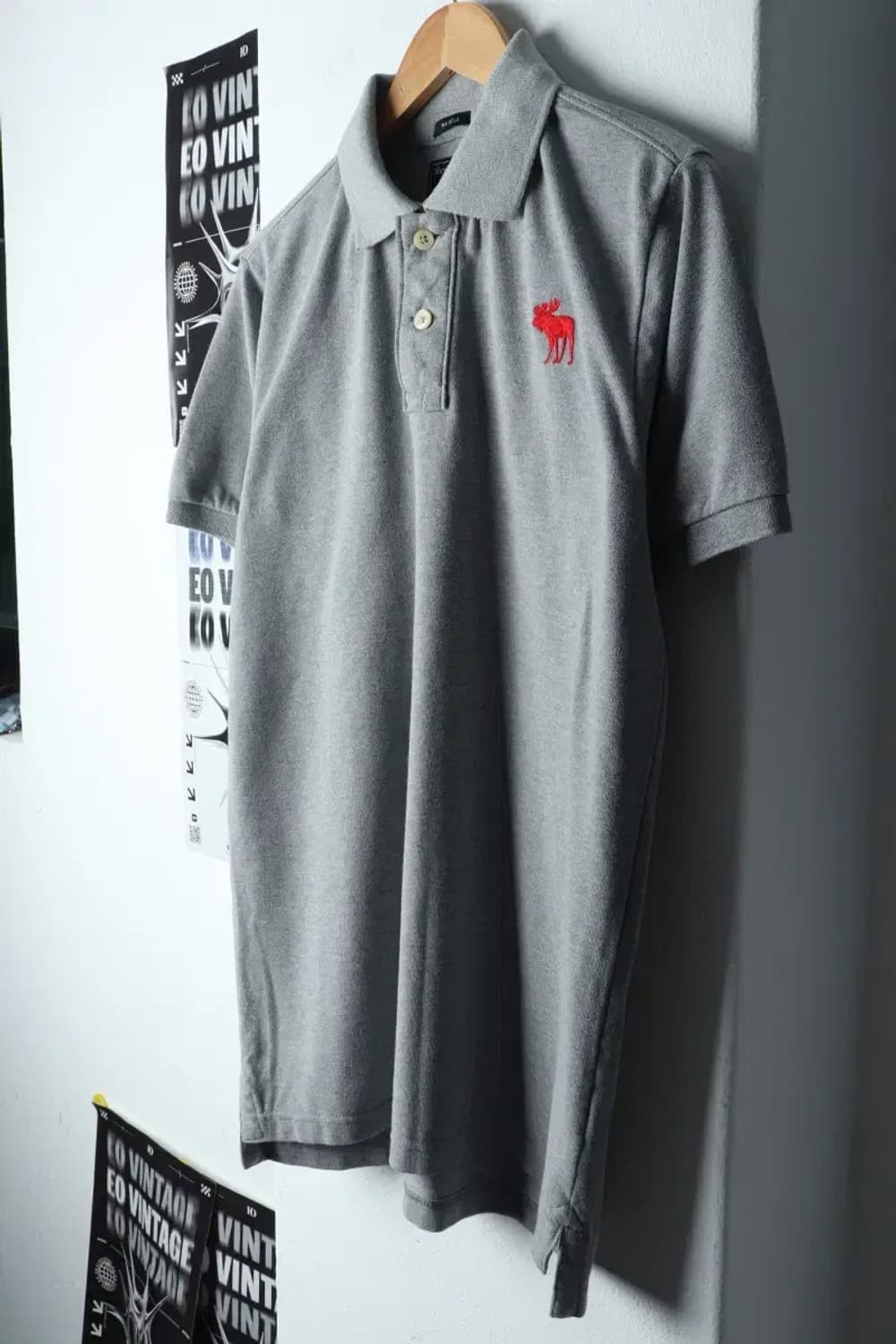 (XL-2XL) 아베크롬비 반팔 카라 티셔츠 빅사이즈 그레이-146E3 상품이미지1