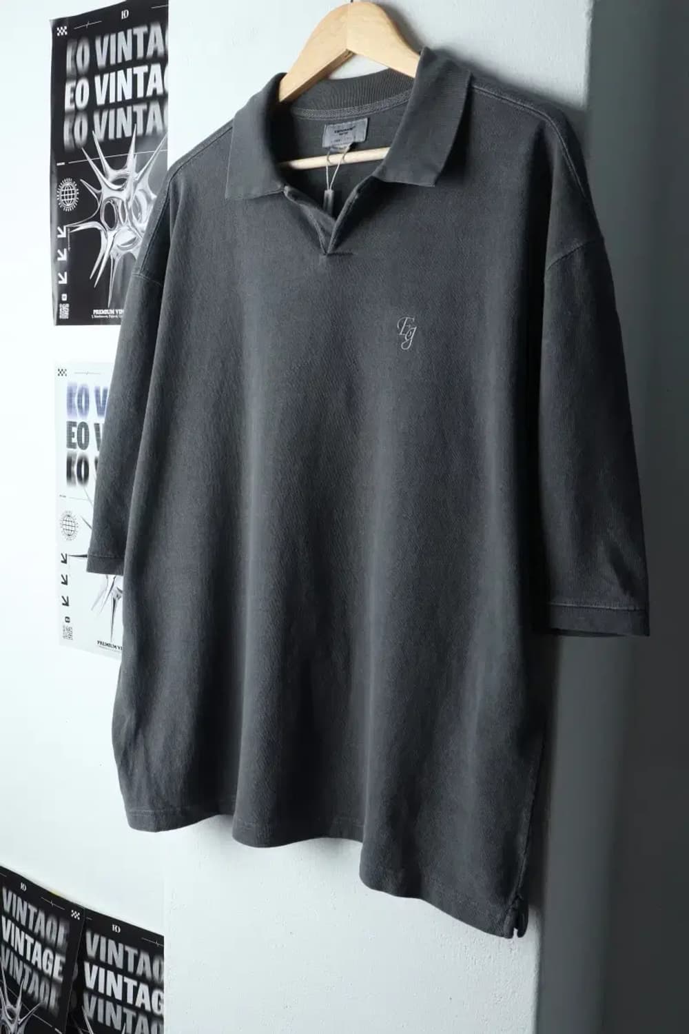 (XL) 에스피오나지 반팔 카라 티셔츠 새상품 워시드-146E5 상품이미지1