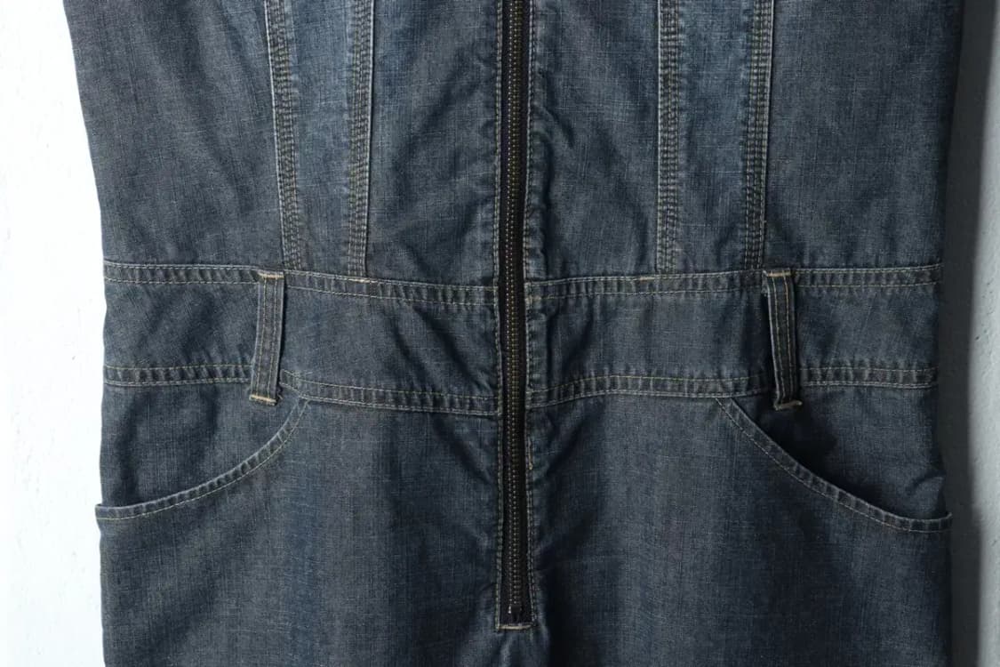 W(M) 브랜드빈티지 드레스 원피스 후부 반소매 데님-1473C 상품이미지4