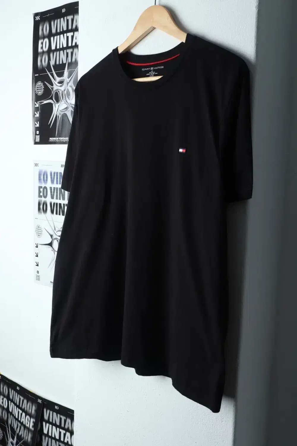 (L-XL) 타미힐피거 반팔 티셔츠 블랙 기본-146E7 상품이미지1