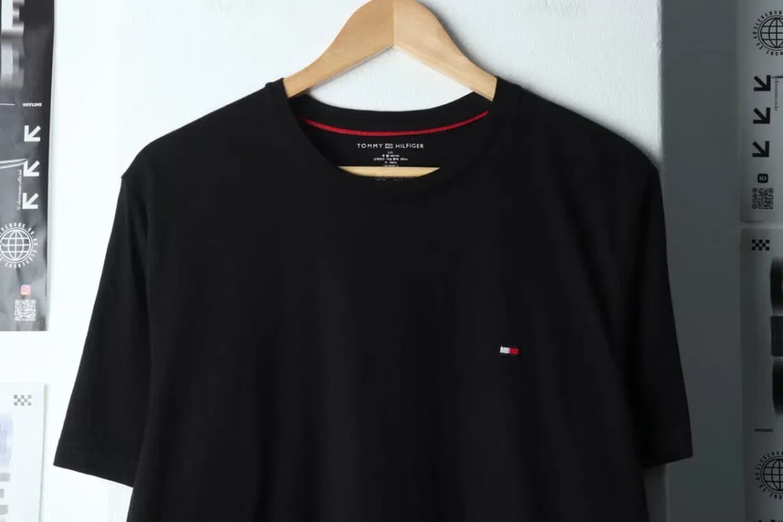 (L-XL) 타미힐피거 반팔 티셔츠 블랙 기본-146E7 상품이미지3