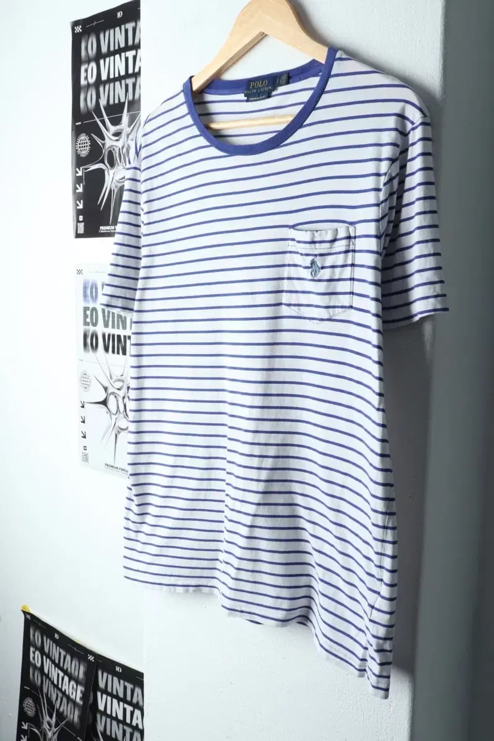 (L-XL) 폴로 랄프로렌 반팔 티셔츠 스트라이프 화이트 포니-14718 상품이미지1