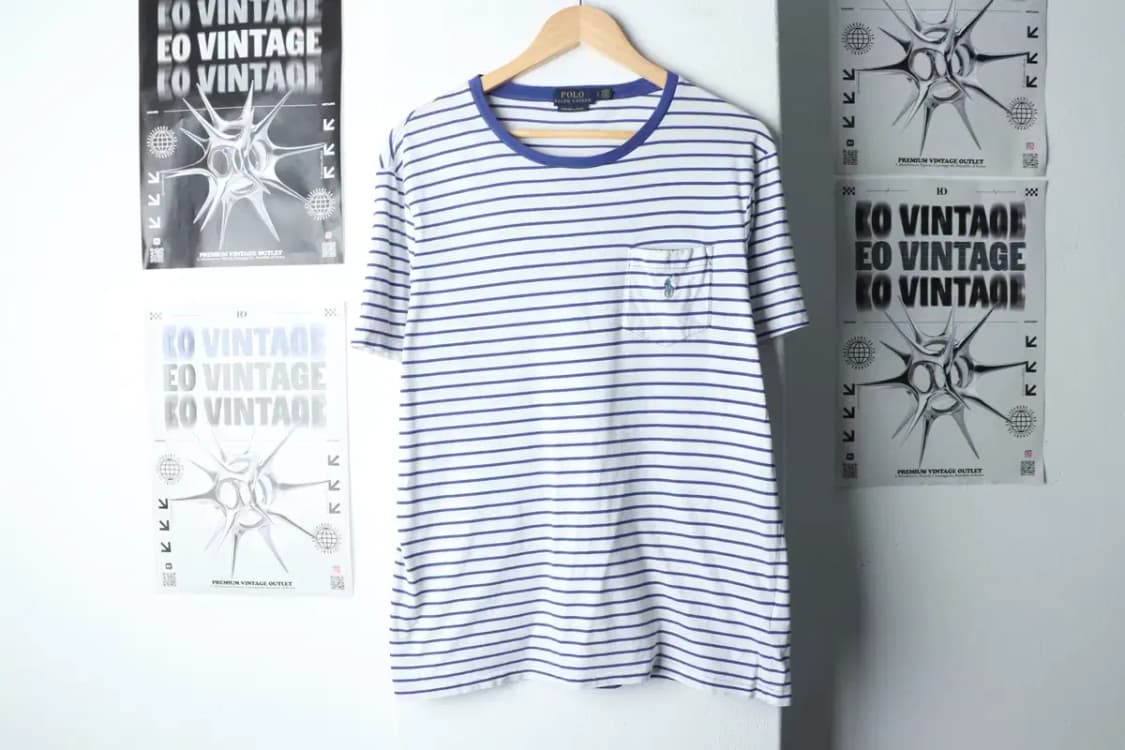 (L-XL) 폴로 랄프로렌 반팔 티셔츠 스트라이프 화이트 포니-14718 상품이미지2