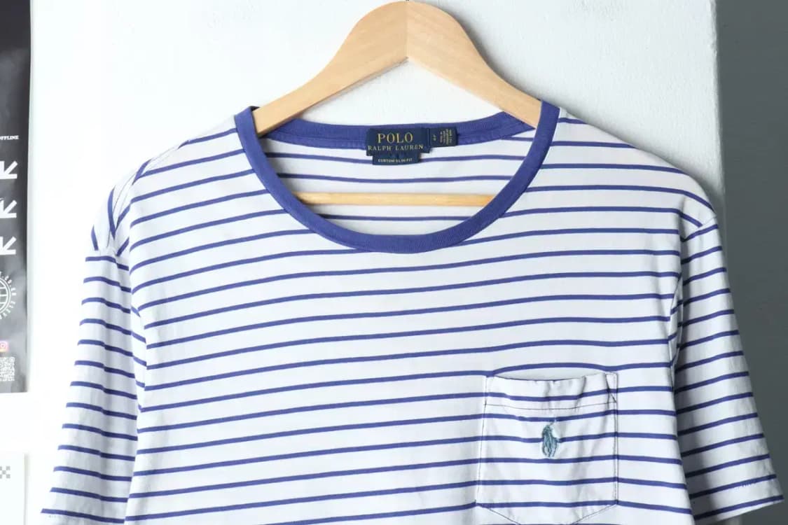 (L-XL) 폴로 랄프로렌 반팔 티셔츠 스트라이프 화이트 포니-14718 상품이미지3