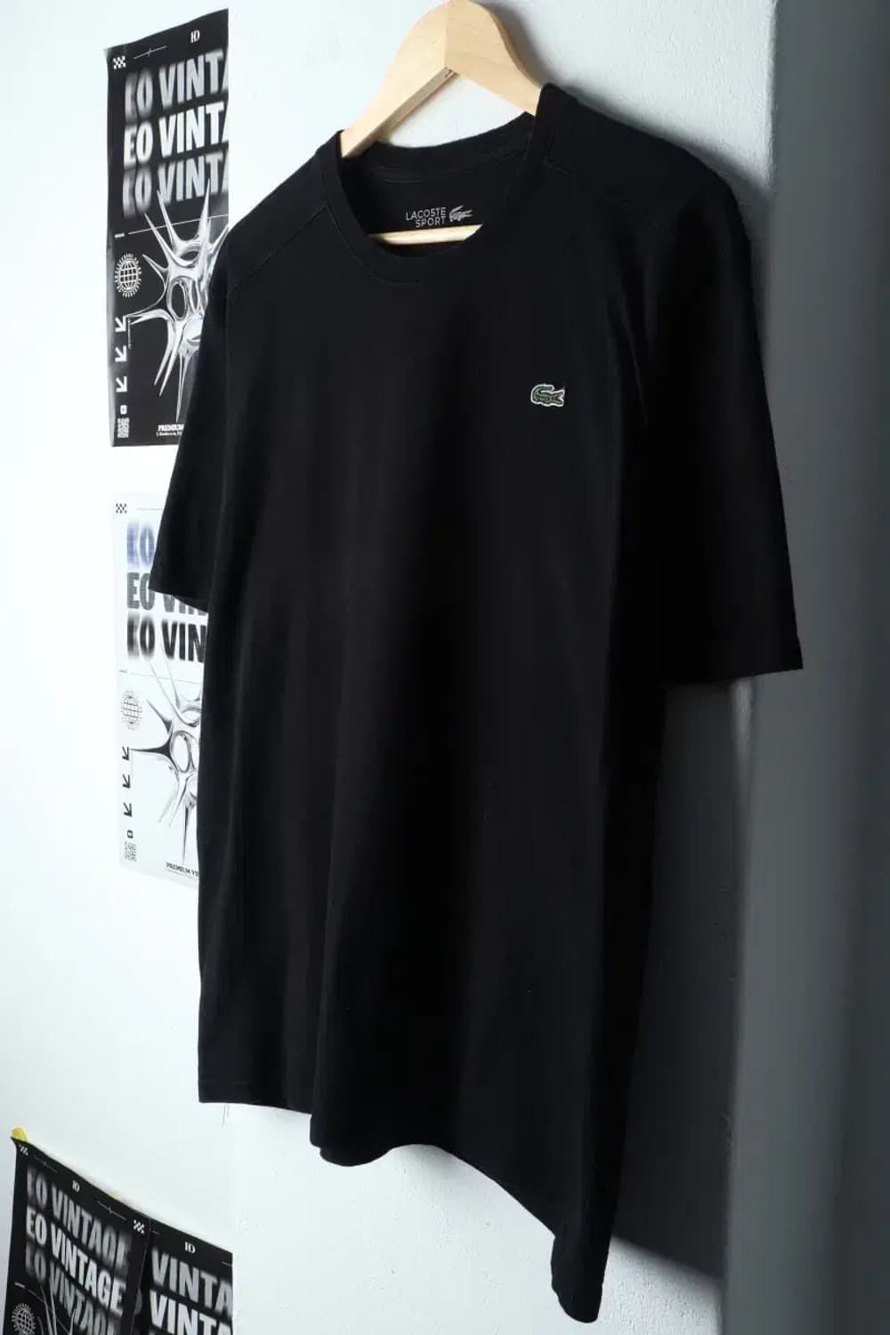 (L-XL) 라코스테 반팔 티셔츠 블랙 로고 기본-1471B 상품이미지1