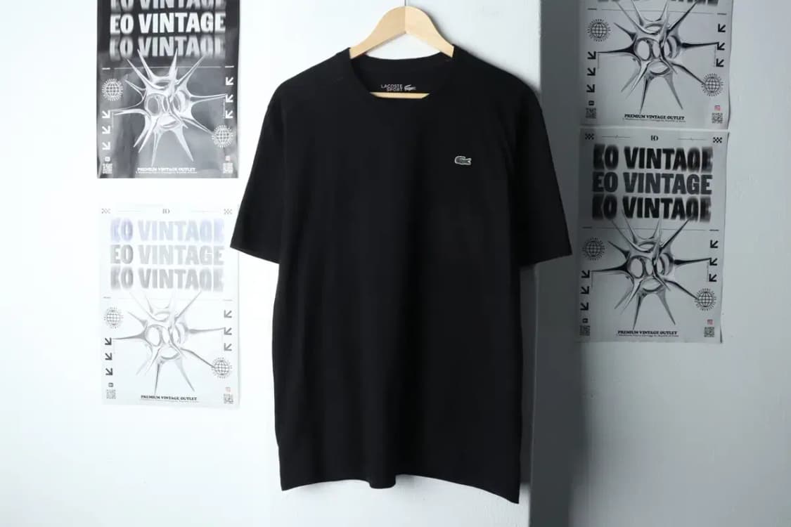 (L-XL) 라코스테 반팔 티셔츠 블랙 로고 기본-1471B 상품이미지2