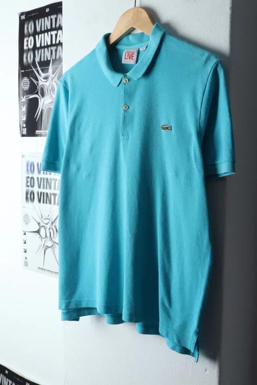 W(L-XL) 라코스테 반팔 카라 티셔츠 연블루 올드스쿨-1459F 상품이미지1