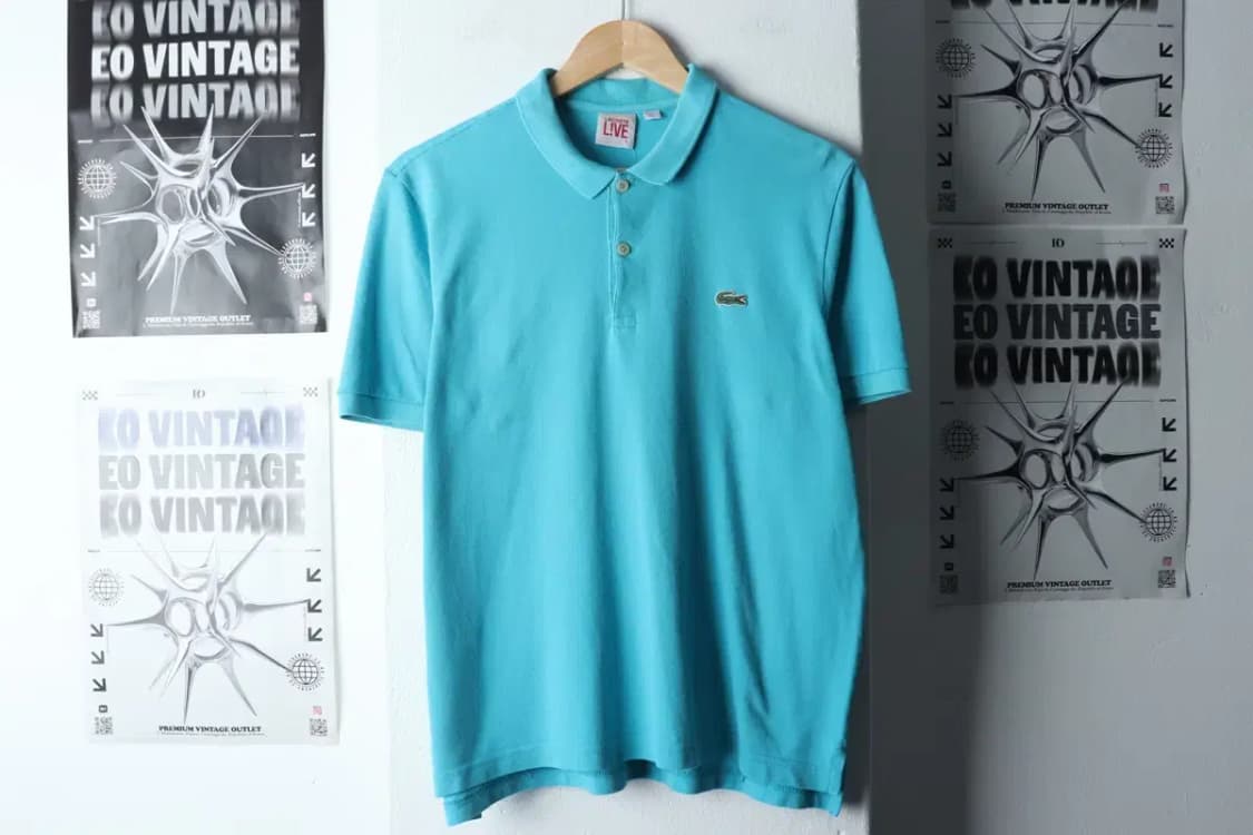 W(L-XL) 라코스테 반팔 카라 티셔츠 연블루 올드스쿨-1459F 상품이미지2