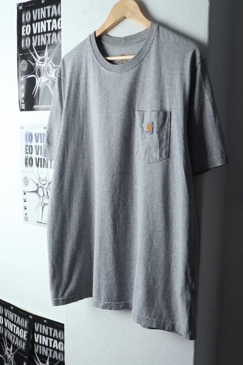 (L-2XL) 칼하트 반팔 티셔츠 그레이 포켓 올드스쿨-145B1 상품이미지1