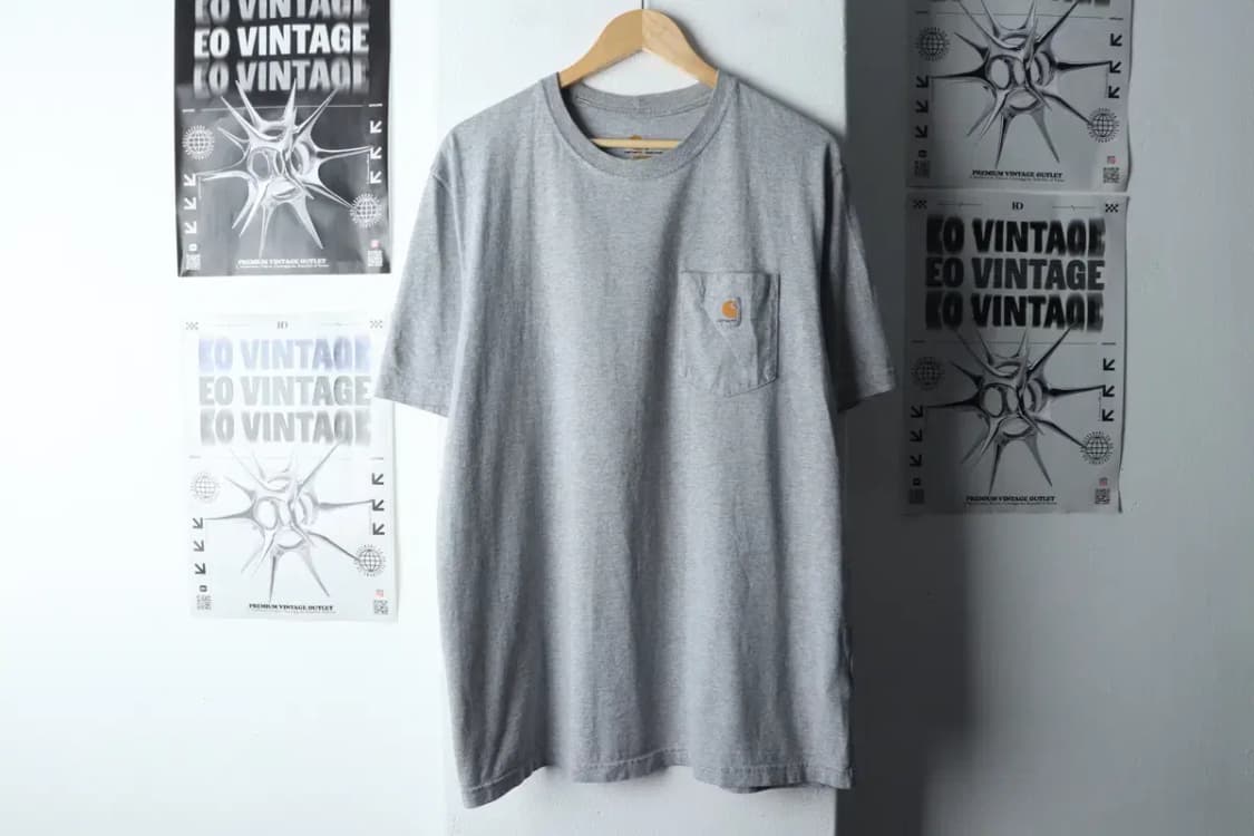 (L-2XL) 칼하트 반팔 티셔츠 그레이 포켓 올드스쿨-145B1 상품이미지2