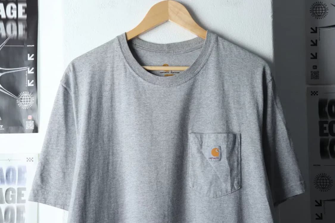 (L-2XL) 칼하트 반팔 티셔츠 그레이 포켓 올드스쿨-145B1 상품이미지3
