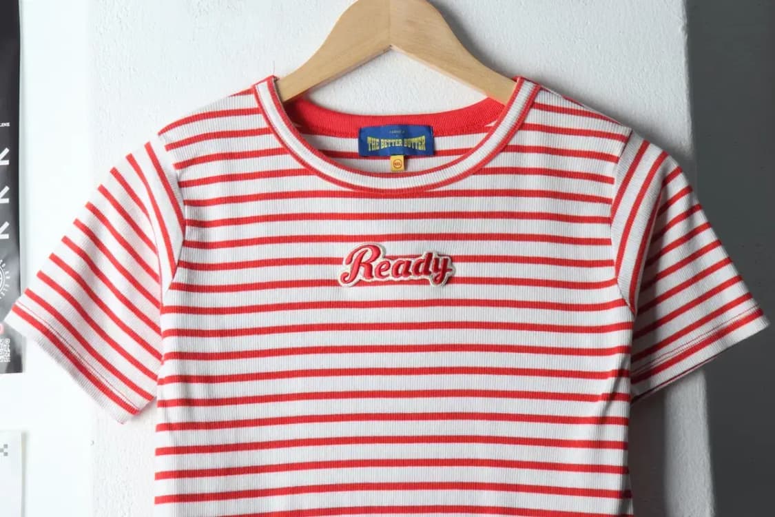 W(4XL) 브랜드빈티지 반팔 티셔츠 스트라이프 니트 키치-145BE 상품이미지3