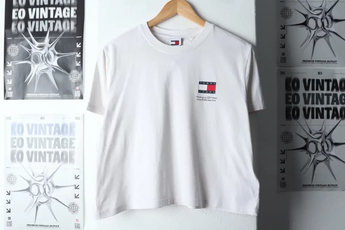 W(M) 타미힐피거 반팔 티셔츠 화이트 로고 크롭-145C7 상품이미지2
