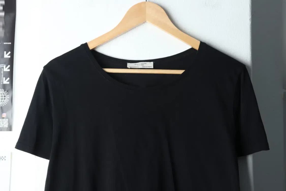 W(M-L) 브랜드빈티지 반팔 티셔츠 자라 블랙 무지-1479C 상품이미지3
