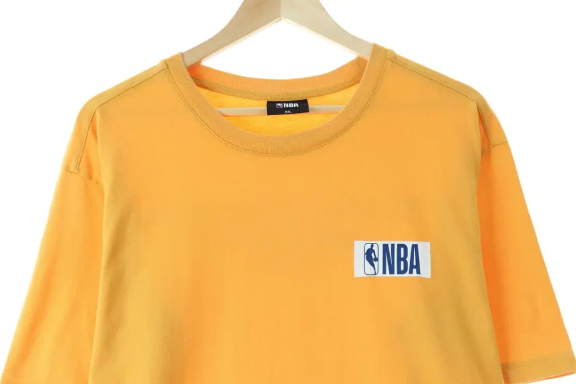 (2XL) NBA 엔비에이 반팔 티셔츠 빅사이즈 노랑 올드스쿨-1480B 상품이미지2