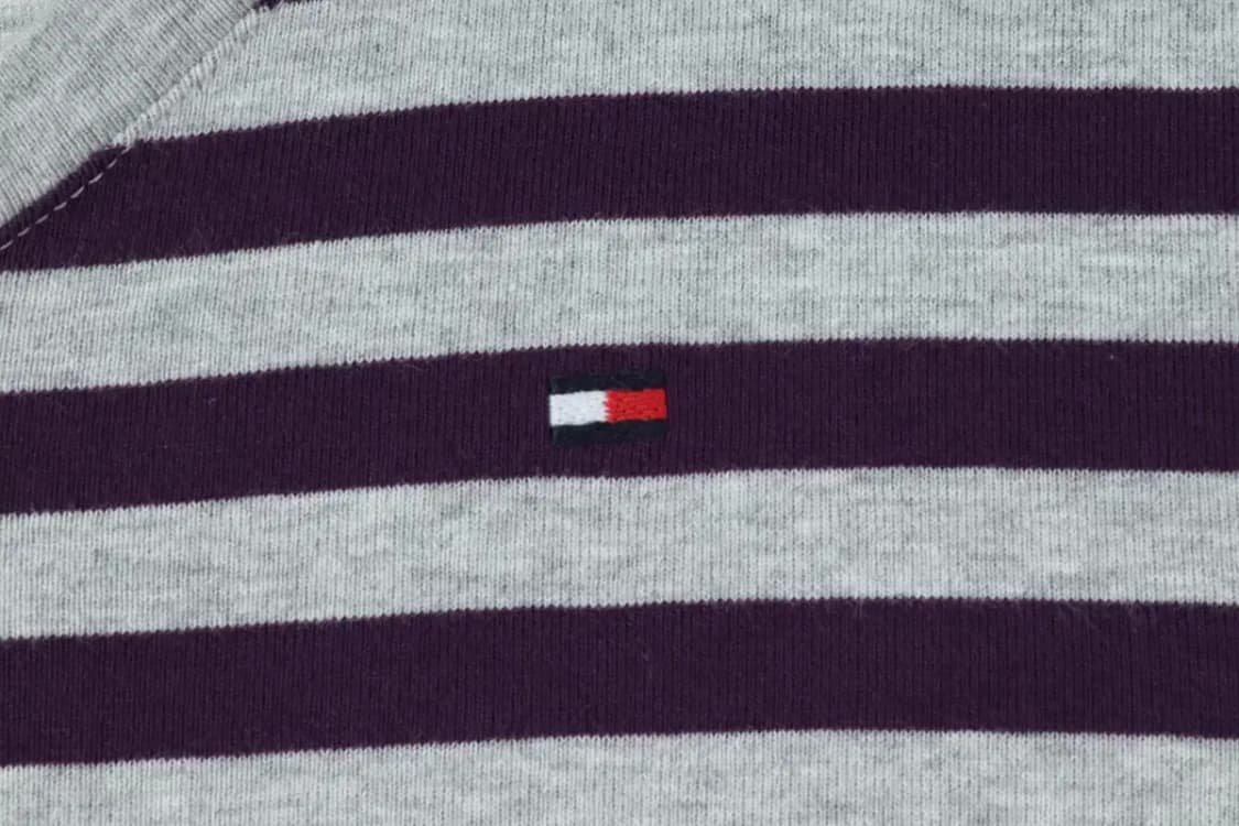 W(2XL) 타미힐피거 반팔 티셔츠 브이넥 스트라이프 그레이-14816 상품이미지4
