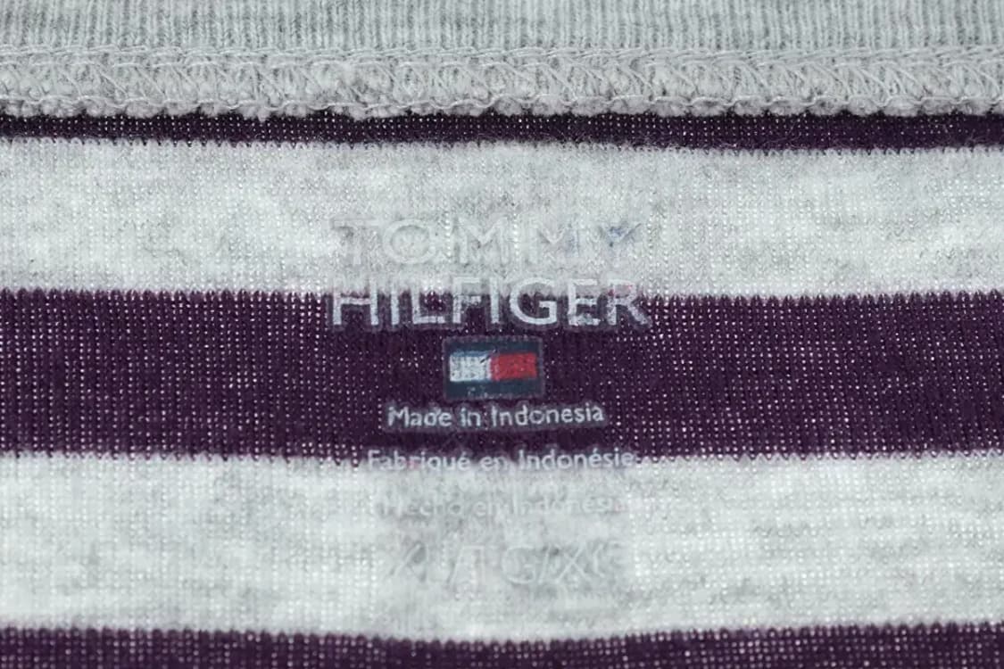 W(2XL) 타미힐피거 반팔 티셔츠 브이넥 스트라이프 그레이-14816 상품이미지5