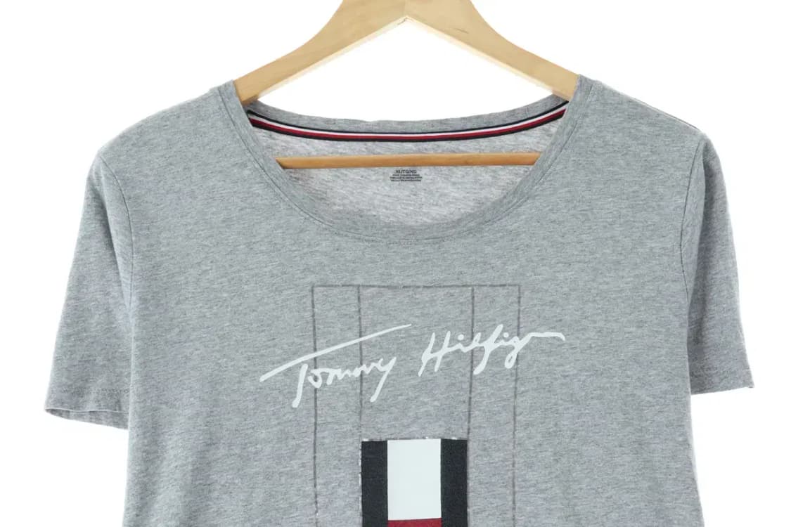 W(XL-2XL) 타미힐피거 반팔 티셔츠 빅사이즈 그레이-1481C 상품이미지2