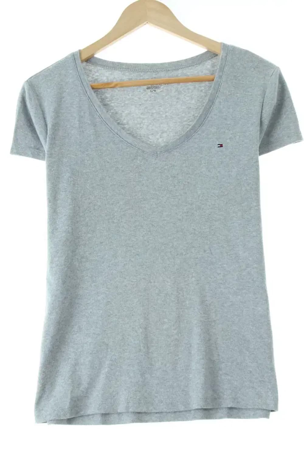 W(L-XL) 타미힐피거 반팔 티셔츠 브이넥 그레이-1481F 상품이미지1