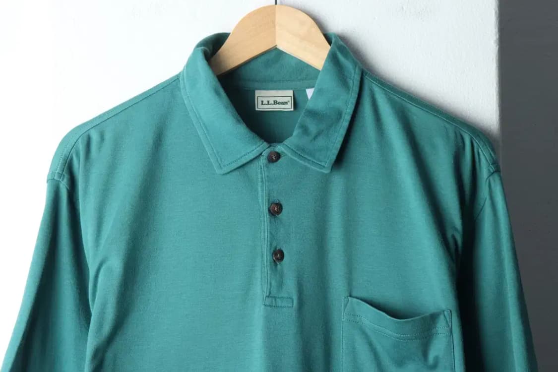 (L-XL) 브랜드빈티지 반팔 카라 티셔츠 엘엘빈 그린-14A1A 상품이미지3
