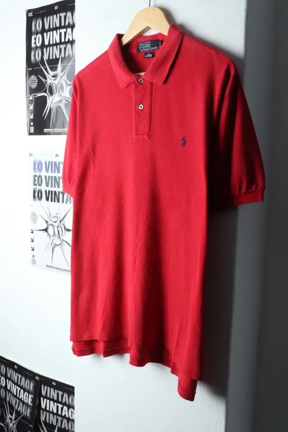 (L-2XL) 폴로 랄프로렌 반팔 카라 티셔츠 빅사이즈 레드-14A23 상품이미지1