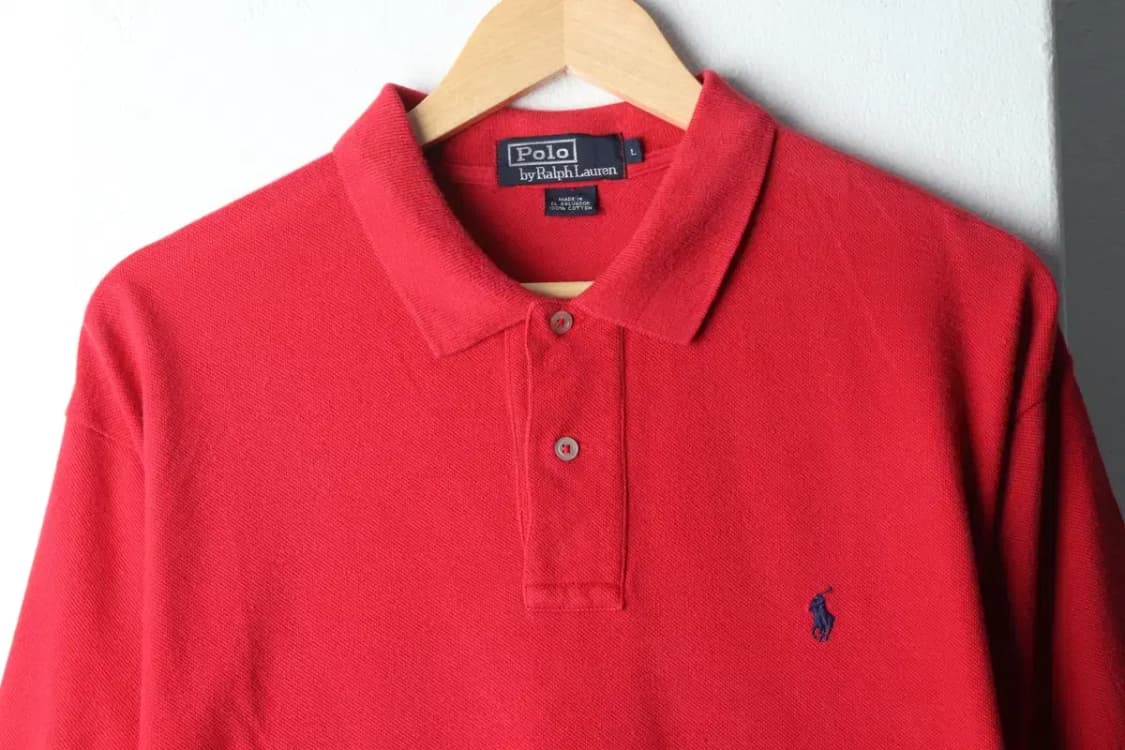 (L-2XL) 폴로 랄프로렌 반팔 카라 티셔츠 빅사이즈 레드-14A23 상품이미지3