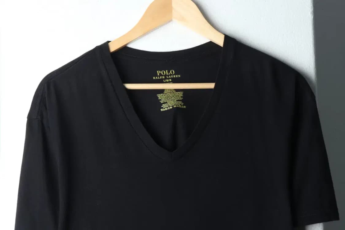 (L-XL) 폴로 랄프로렌 반팔 티셔츠 브이넥 블랙 포니-14A76 상품이미지3