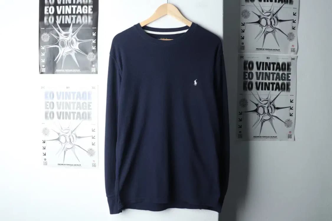 (L-XL) 폴로 랄프로렌 긴팔티셔츠 네이비 와플 포니-14A7B 상품이미지2
