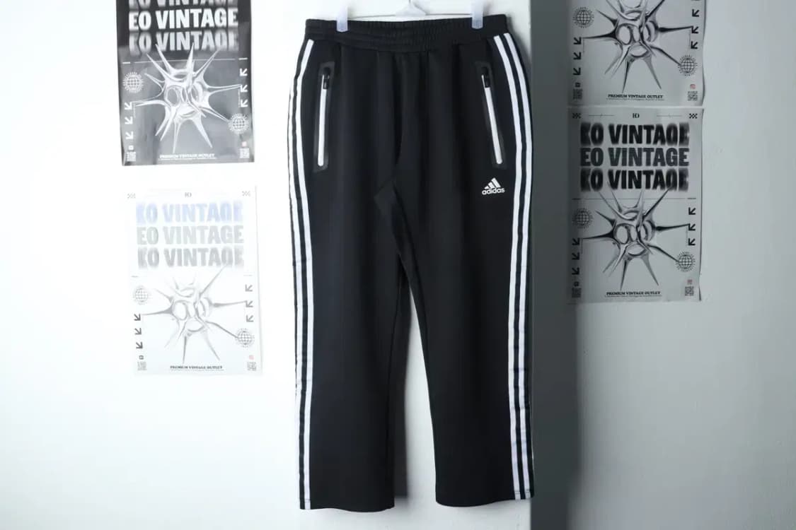 W(XL) 아디다스 트레이닝복 바지 블랙 삼선-1F64 상품이미지2