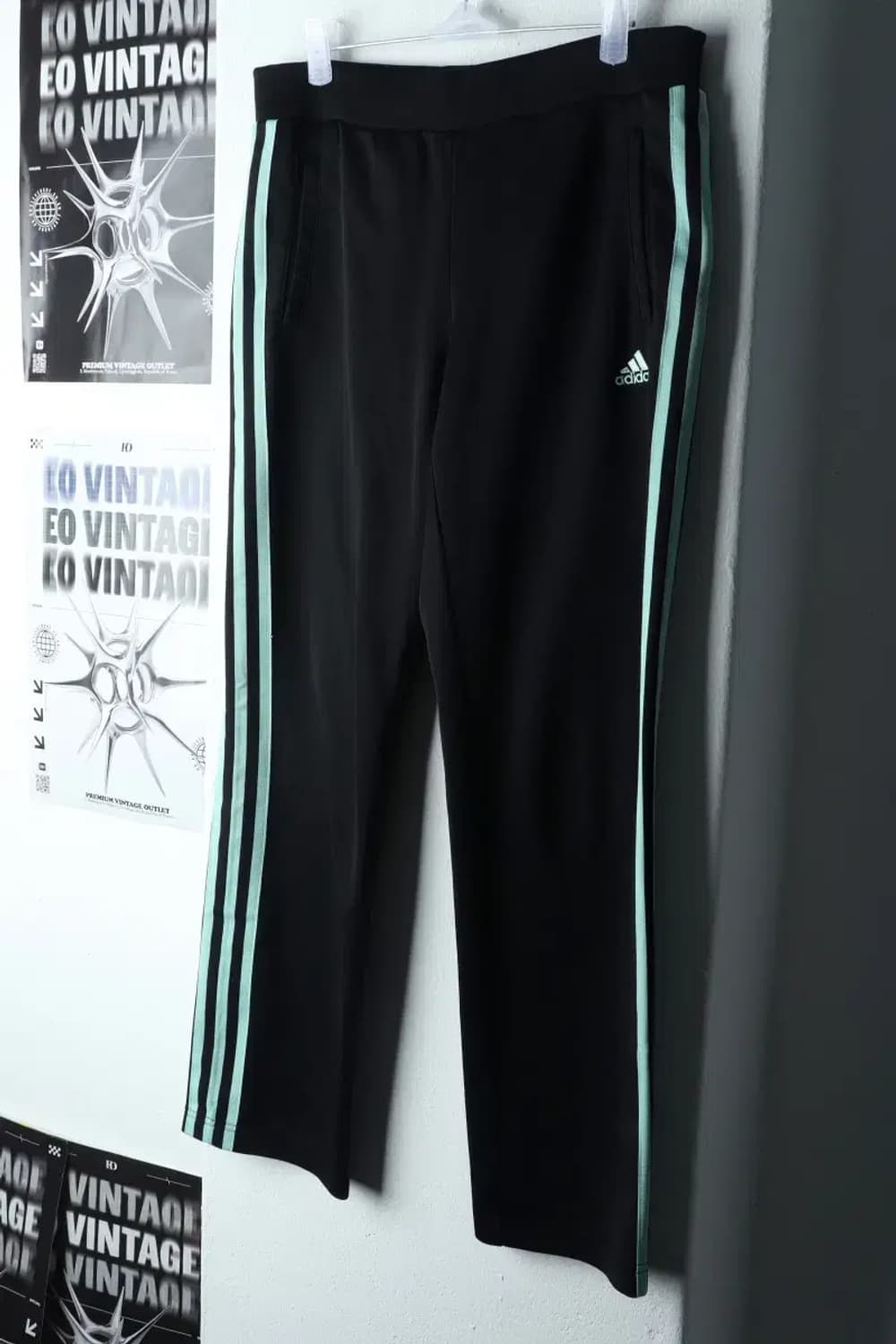 W(L) 아디다스 트레이닝복 바지 블랙 삼선 밴딩-1F75 상품이미지1