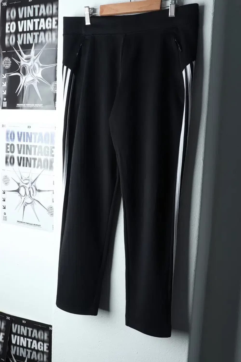 (M) 아디다스 트레이닝복 바지 블랙 삼선 밴딩-1FBB 상품이미지1