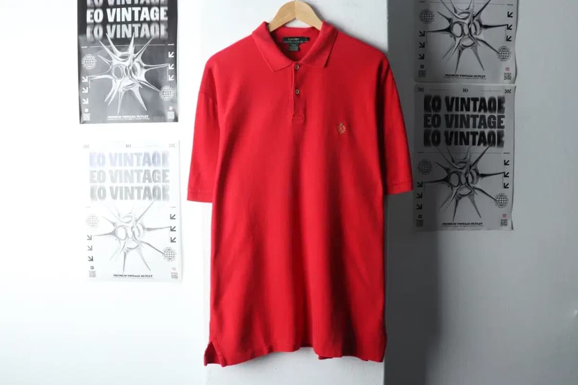 (L-2XL) 폴로 랄프로렌 반팔 카라 티셔츠 빅사이즈 레드-14B17 상품이미지2