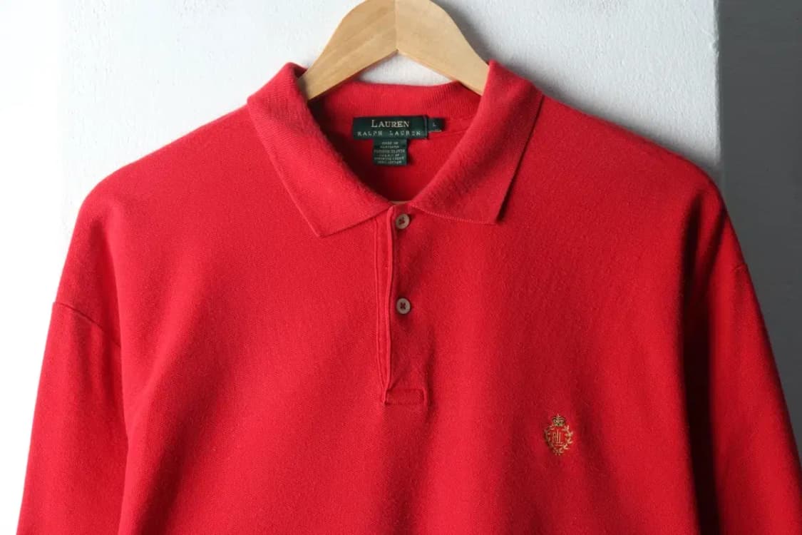 (L-2XL) 폴로 랄프로렌 반팔 카라 티셔츠 빅사이즈 레드-14B17 상품이미지3