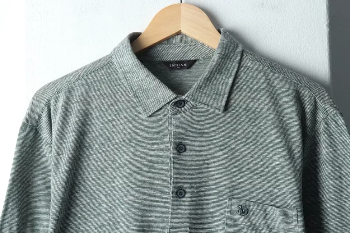 (2XL) 인디안 반팔 카라 티셔츠 빅사이즈 린넨 마-14B23 상품이미지3