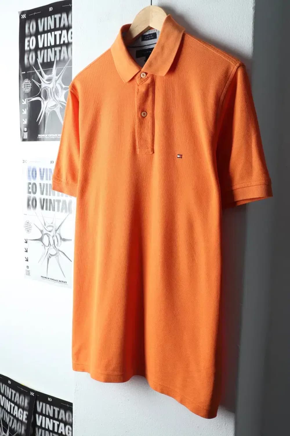 (M-XL) 타미힐피거 반팔 카라 티셔츠 주황 올드스쿨-14B28 상품이미지1