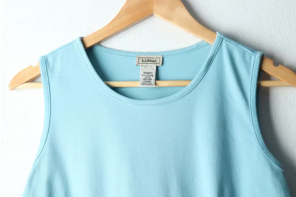 W(M-L) 브랜드빈티지 반팔 티셔츠 엘엘빈 민소매 연블루-14B3A 상품이미지3
