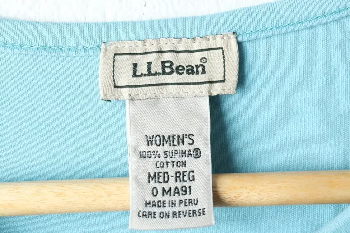 W(M-L) 브랜드빈티지 반팔 티셔츠 엘엘빈 민소매 연블루-14B3A 상품이미지5
