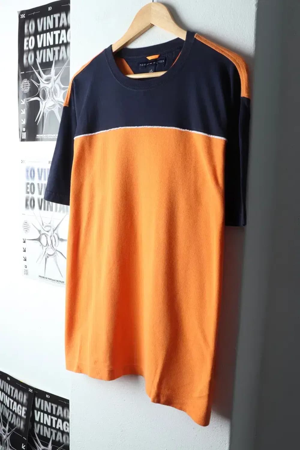 (L-XL) 타미힐피거 반팔 티셔츠 주황 와플 올드스쿨-14B3E 상품이미지1