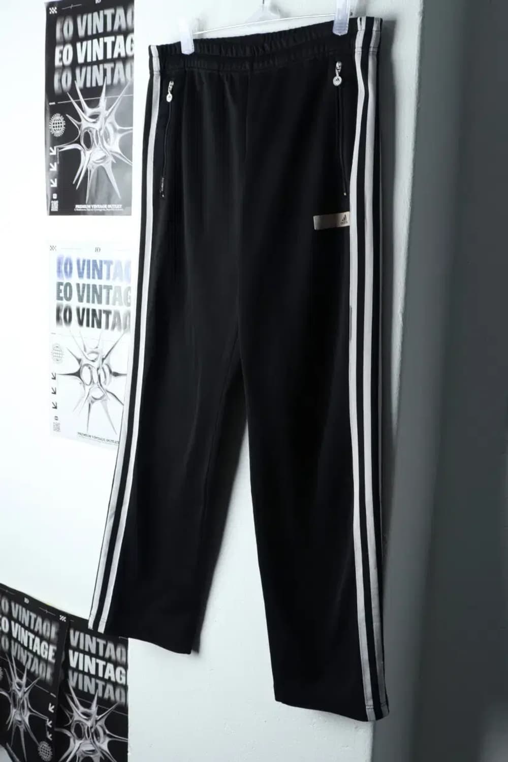 (M) 아디다스 트레이닝복 바지 블랙 삼선 밴딩-205F 상품이미지1