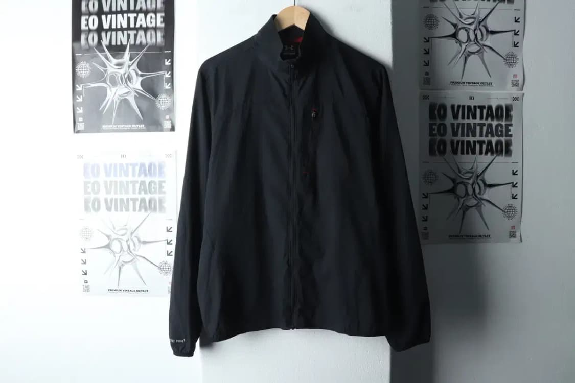 (L-XL) 언더아머 집업 바람막이 점퍼자켓 블랙 올드스쿨-14AE9 상품이미지2