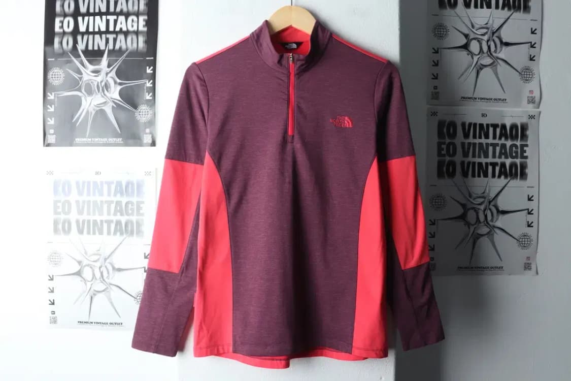 W(XL) 노스페이스 카라 긴팔티셔츠 기능성 반집업 기모-14AF8 상품이미지2