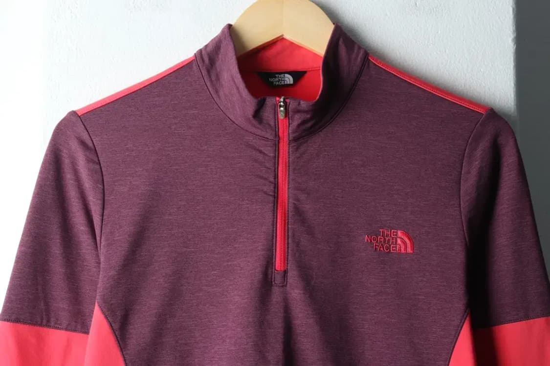 W(XL) 노스페이스 카라 긴팔티셔츠 기능성 반집업 기모-14AF8 상품이미지3