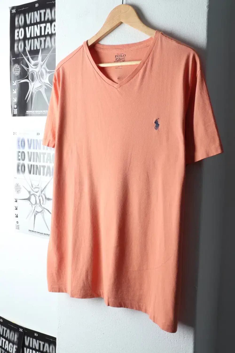 (L-XL) 폴로 랄프로렌 반팔 티셔츠 브이넥 주황 포니-14AFD 상품이미지1