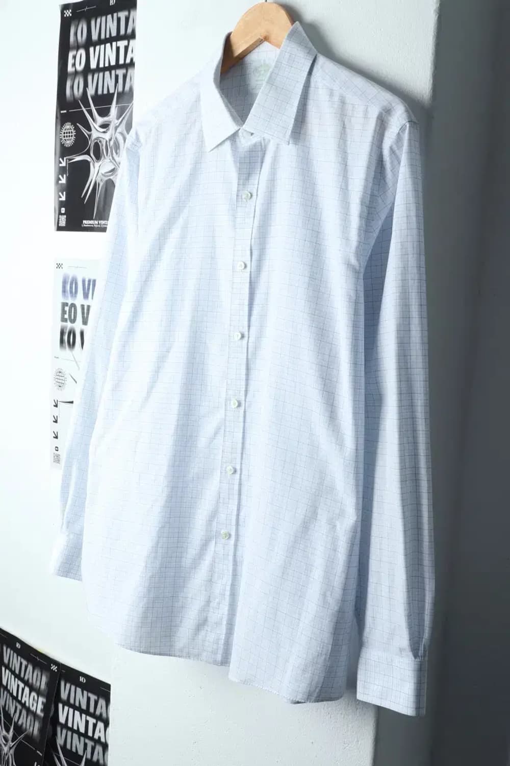 (2XL) 브룩스브라더스 셔츠 남방 체크 연블루-14BD8 상품이미지1