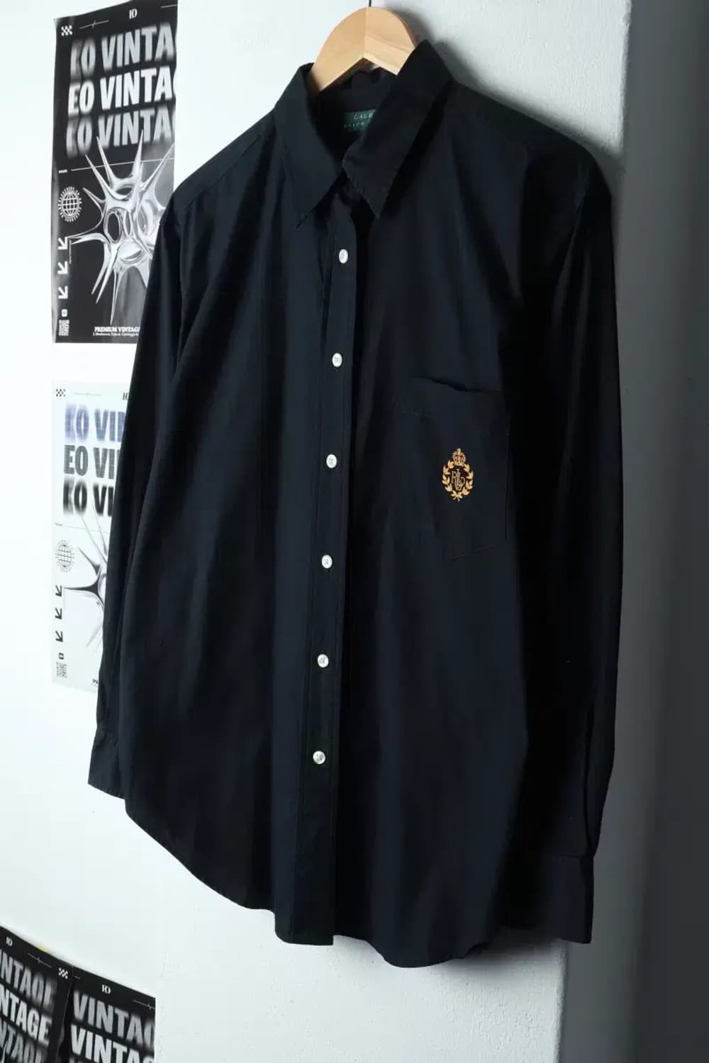 W(L-2XL) 폴로 랄프로렌 셔츠 남방 수선 무지 블랙-14BDF 상품이미지1