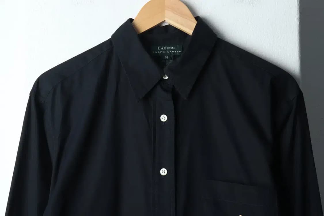 W(L-2XL) 폴로 랄프로렌 셔츠 남방 수선 무지 블랙-14BDF 상품이미지3